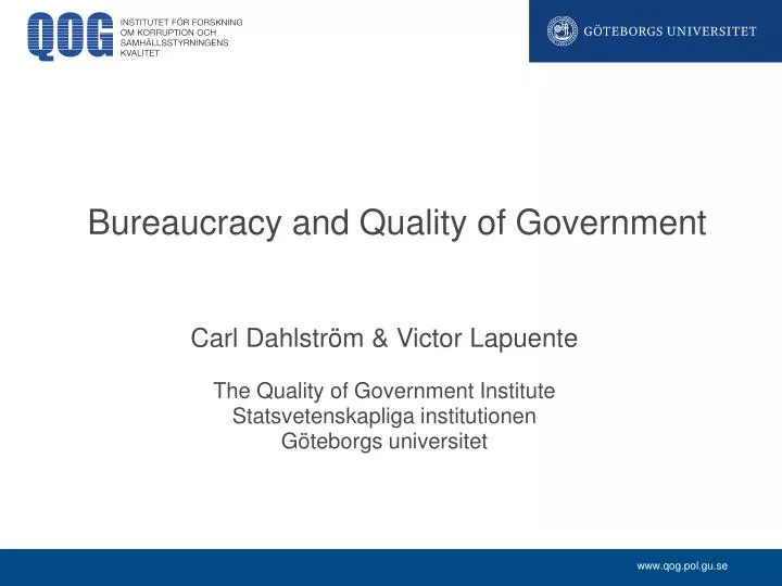 bureaucracy and quality of government