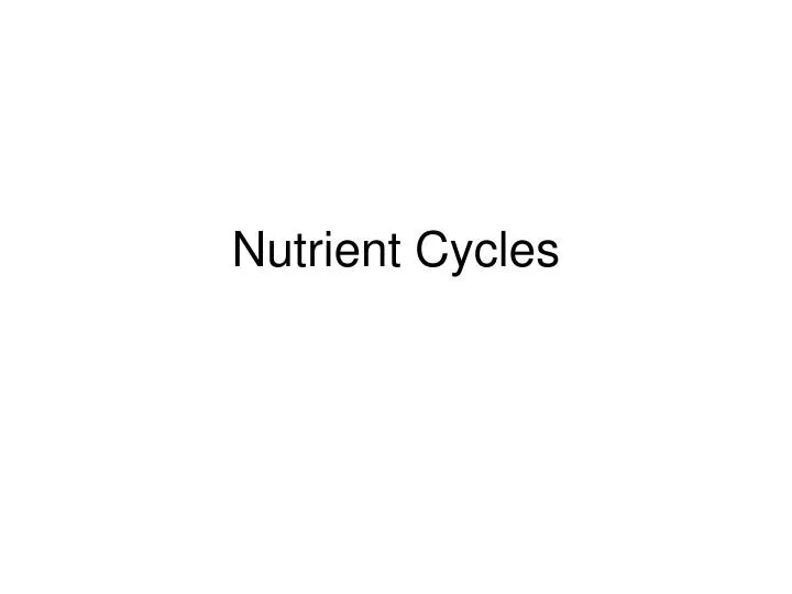 nutrient cycles