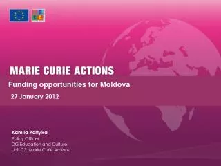 Funding opportunities for Moldova 27 January 2012