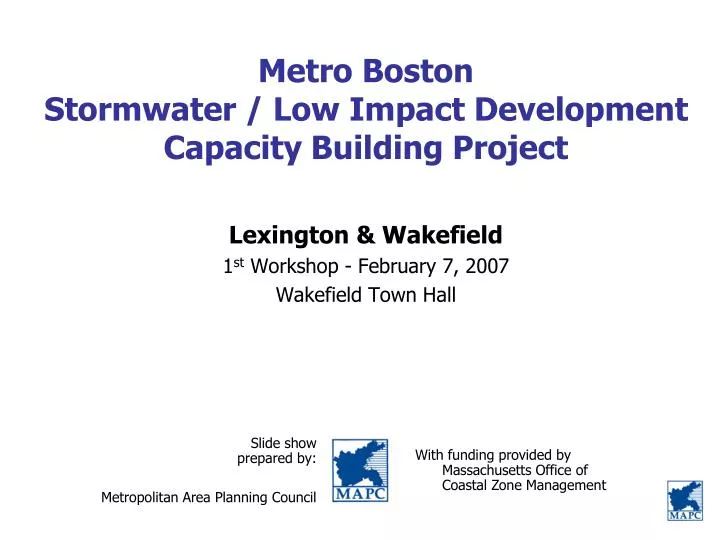 metro boston stormwater low impact development capacity building project