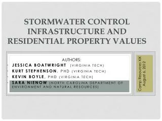 Stormwater Control Infrastructure and Residential Property Values