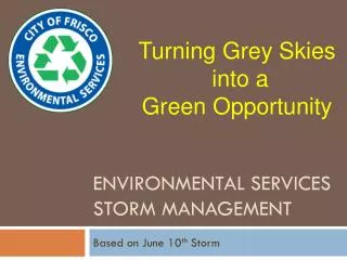 Environmental Services Storm Management