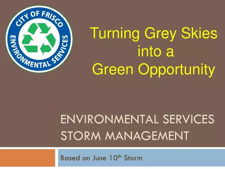 environmental services storm management