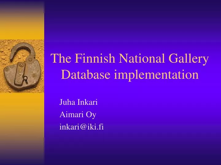 the finnish national gallery database implementation