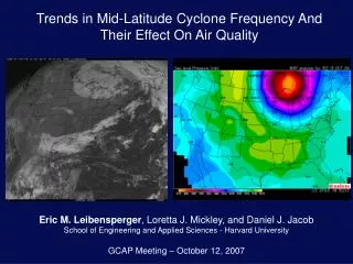 Trends in Mid-Latitude Cyclone Frequency And Their Effect On Air Quality
