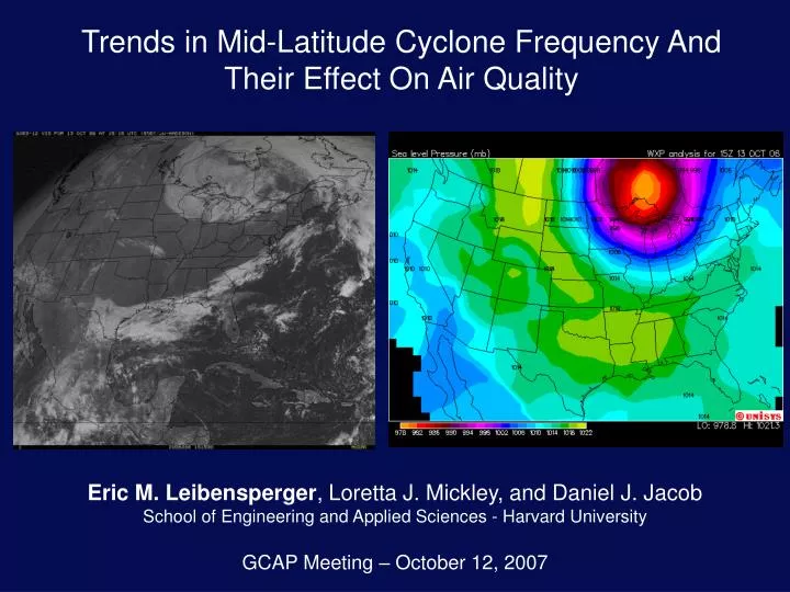 trends in mid latitude cyclone frequency and their effect on air quality