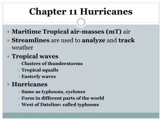 Chapter 11 Hurricanes