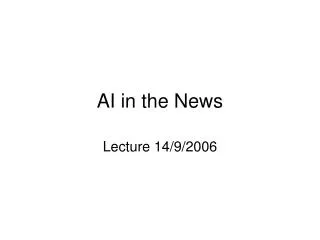 AI in the News