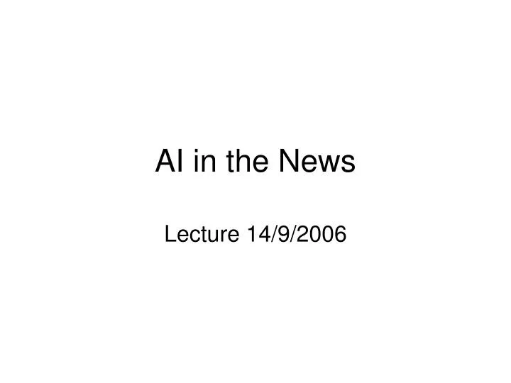 ai in the news