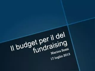 Il budget per il del fundraising