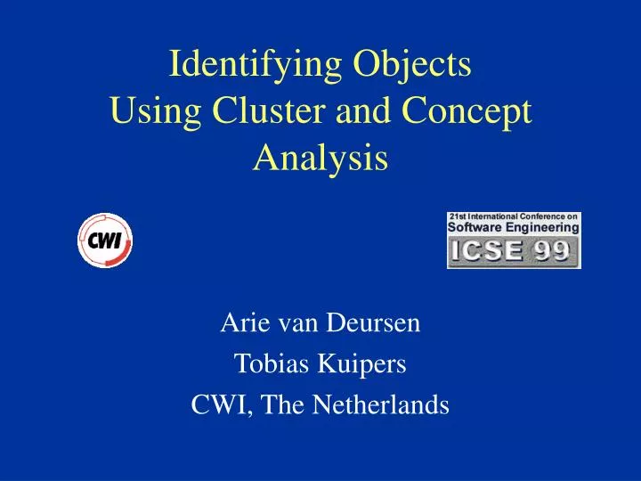 identifying objects using cluster and concept analysis