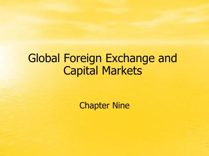 global foreign exchange and capital markets