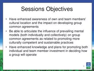 Sessions Objectives