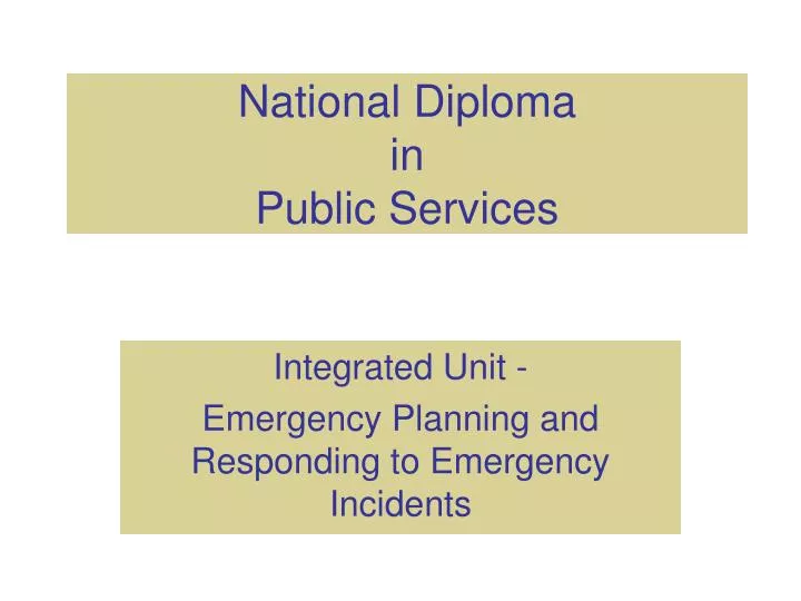 national diploma in public services