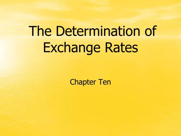 the determination of exchange rates