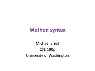 Method syntax