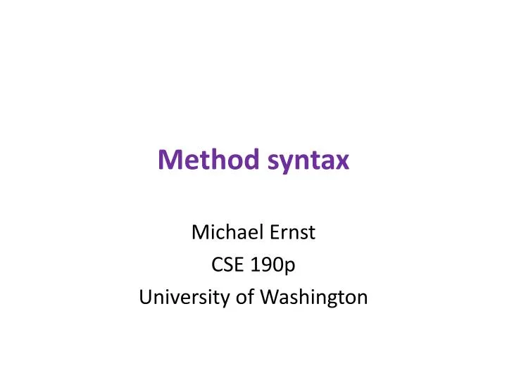 method syntax