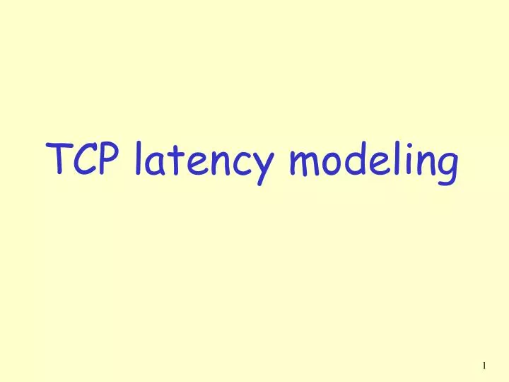 tcp latency modeling