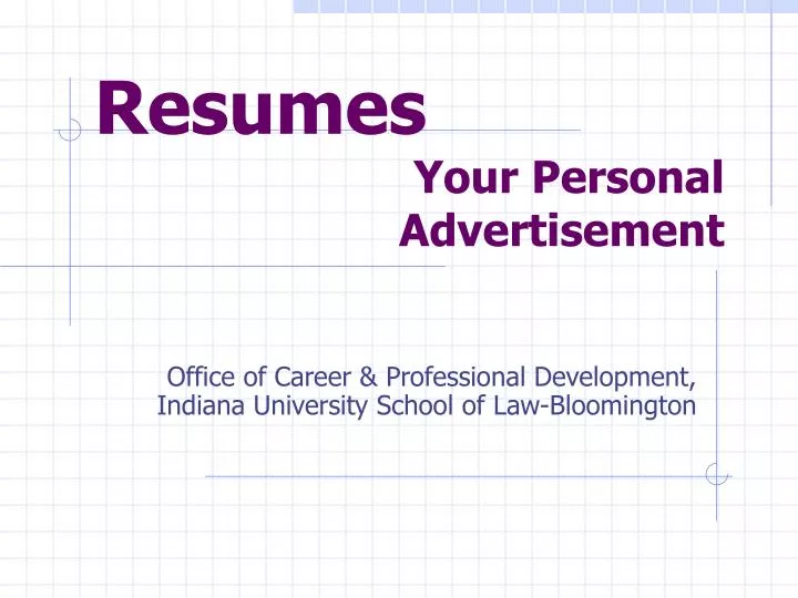 resumes your personal advertisement