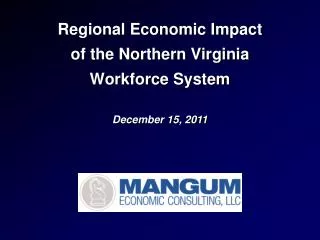 Regional Economic Impact of the Northern Virginia Workforce System