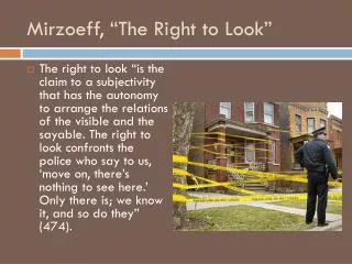 Mirzoeff , “The Right to Look”