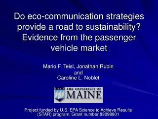 Do eco-communication strategies provide a road to sustainability? Evidence from the passenger vehicle market