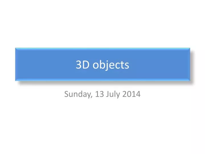 3d objects