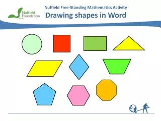 Nuffield Free-Standing Mathematics Activity Drawing shapes in Word