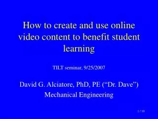 How to create and use online video content to benefit student learning