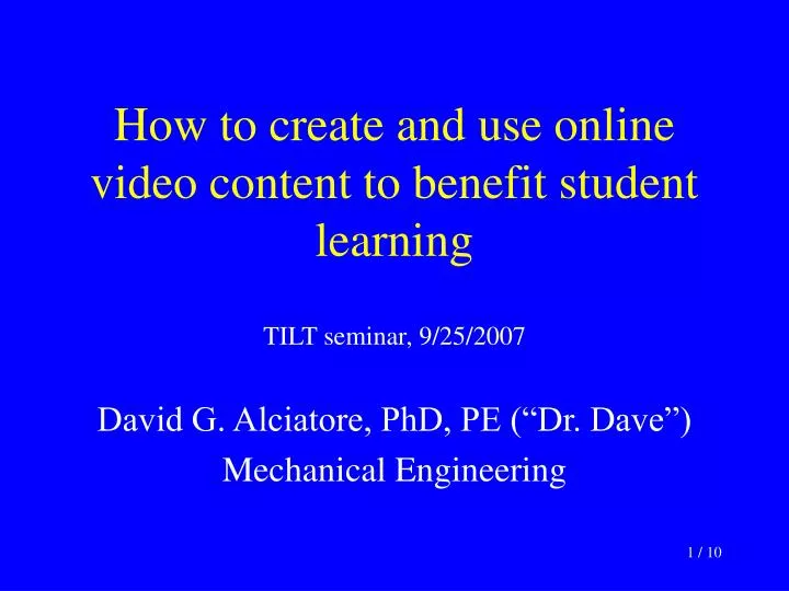 how to create and use online video content to benefit student learning