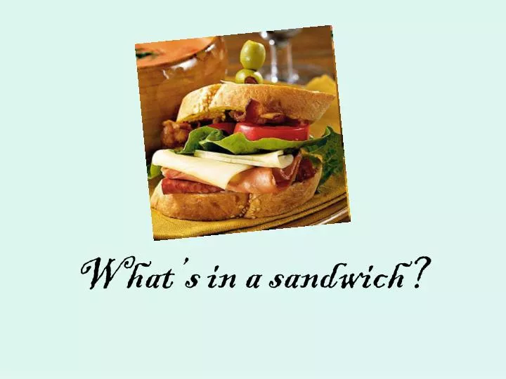 what s in a sandwich