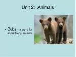Unit 2: Animals - slide 1