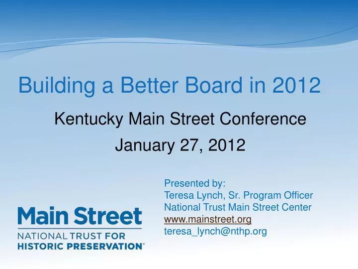 building a better board in 2012