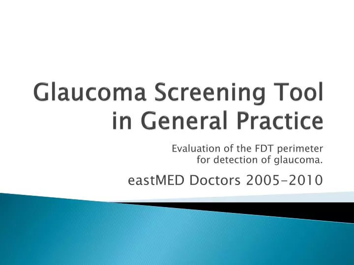 glaucoma screening tool in general practice
