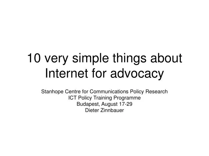 10 very simple things about internet for advocacy