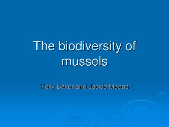 the biodiversity of mussels
