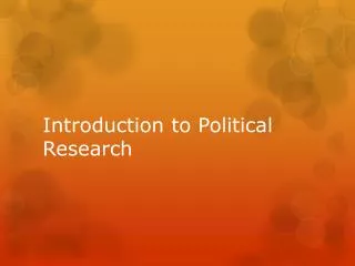 Introduction to Political Research