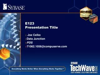 E123 Presentation Title
