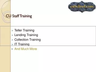 CU Staff Training