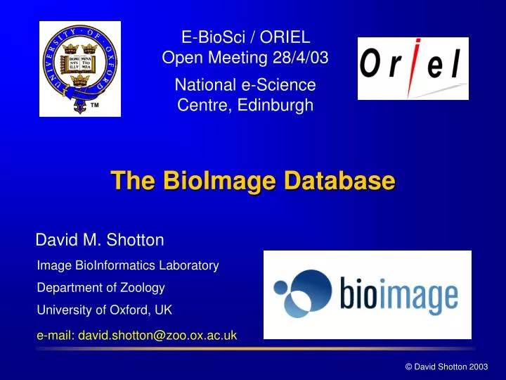 the bioimage database