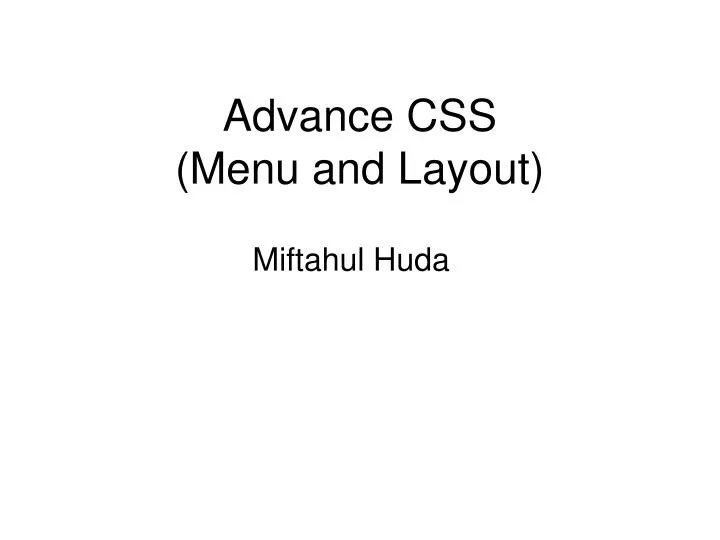 advance css menu and layout