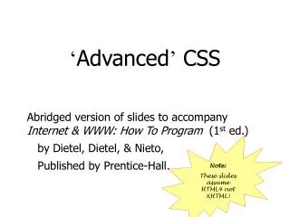‘ Advanced ’ CSS