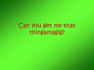 Can you get me that thingamagig?
