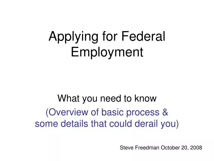 applying for federal employment