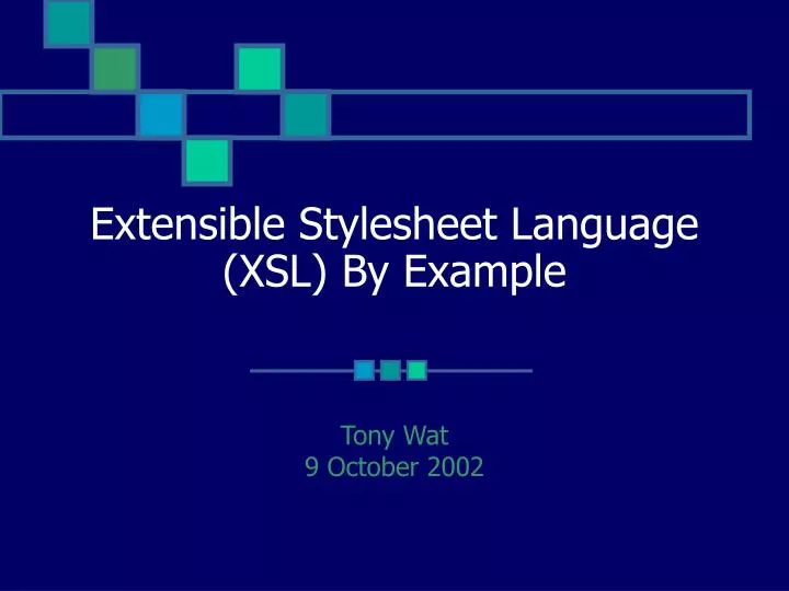 extensible stylesheet language xsl by example