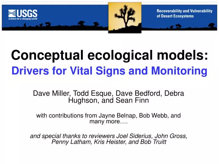 conceptual ecological models drivers for vital signs and monitoring