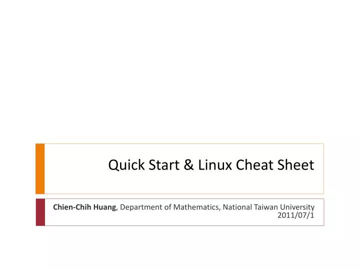 quick start linux c heat sheet