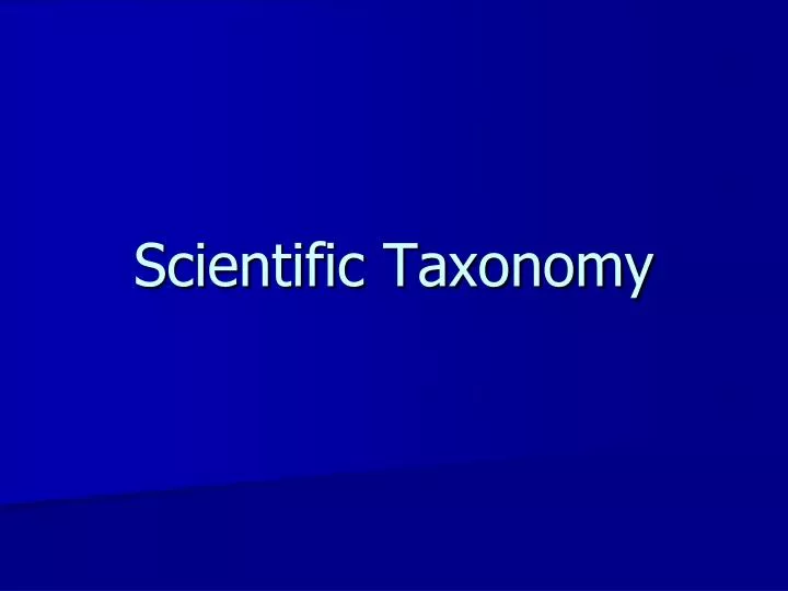 scientific taxonomy