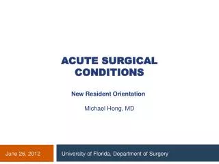 Acute surgical conditions