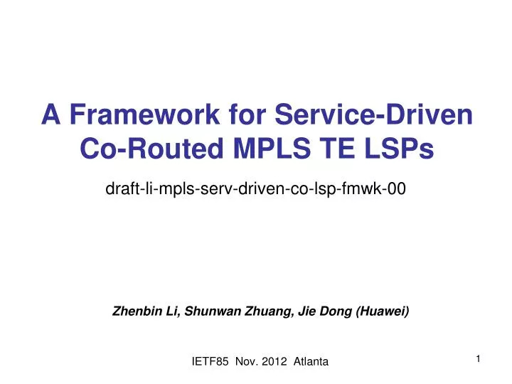 a framework for service driven co routed mpls te lsps